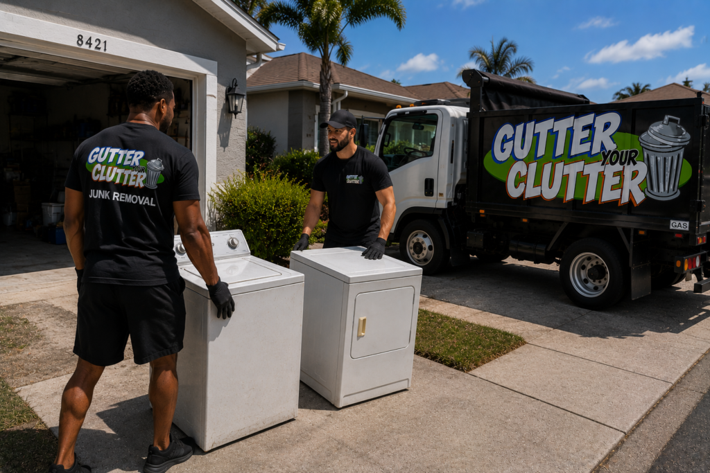 Gutter Your Clutter crew doing appliance removal in Orlando