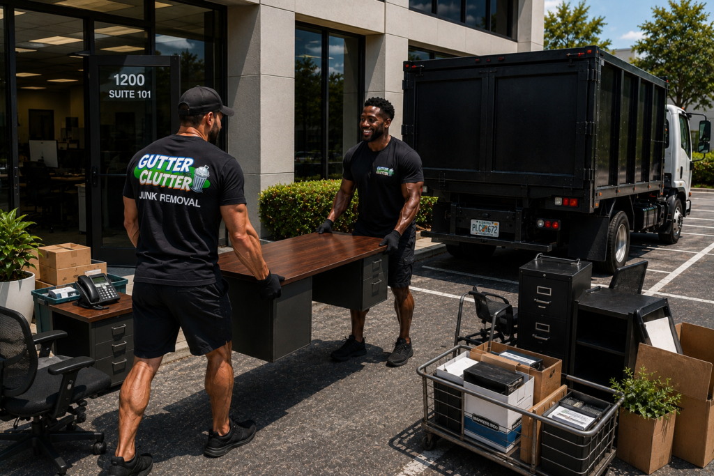 Gutter Your Clutter crew doing commercial junk removal in Orlando